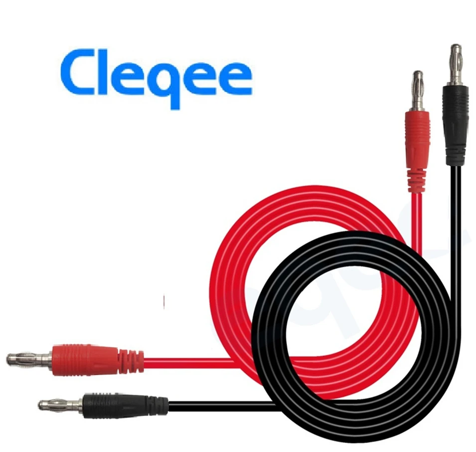 Cleqee P1041 1Set 1M 4mm Banana to Banana Plug Soft RV Test Cable Lead for Multimeter Test Leads Kits Banana Plug Male