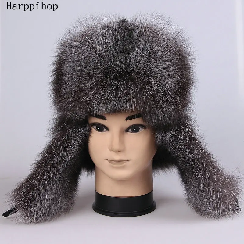 real silver fox fur hat fur hat sheepskin lei feng cap fur hat good quality genuine fur