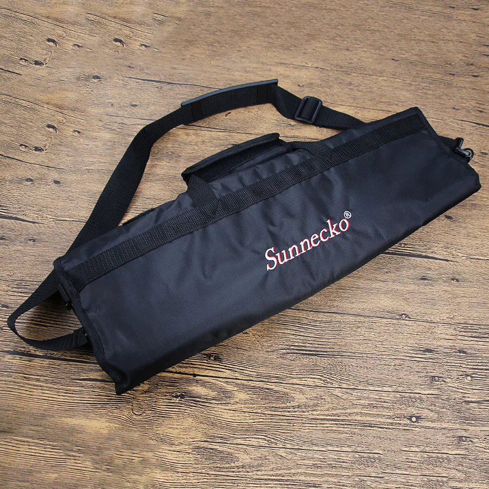 SUNNECKO Roll Bag Pocket Organizer Large Space Kitchen Tool Bag Chef knife 8 Lots Chef's Soft  Durable Shoulder Strap Handles