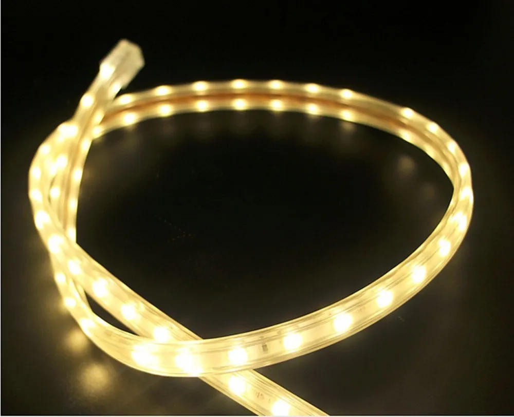 SMD 5050 AC220V Warm White LED Strip Flexible Light 60 led/m Waterproof Led Tape LED Light With Power Plug 100M