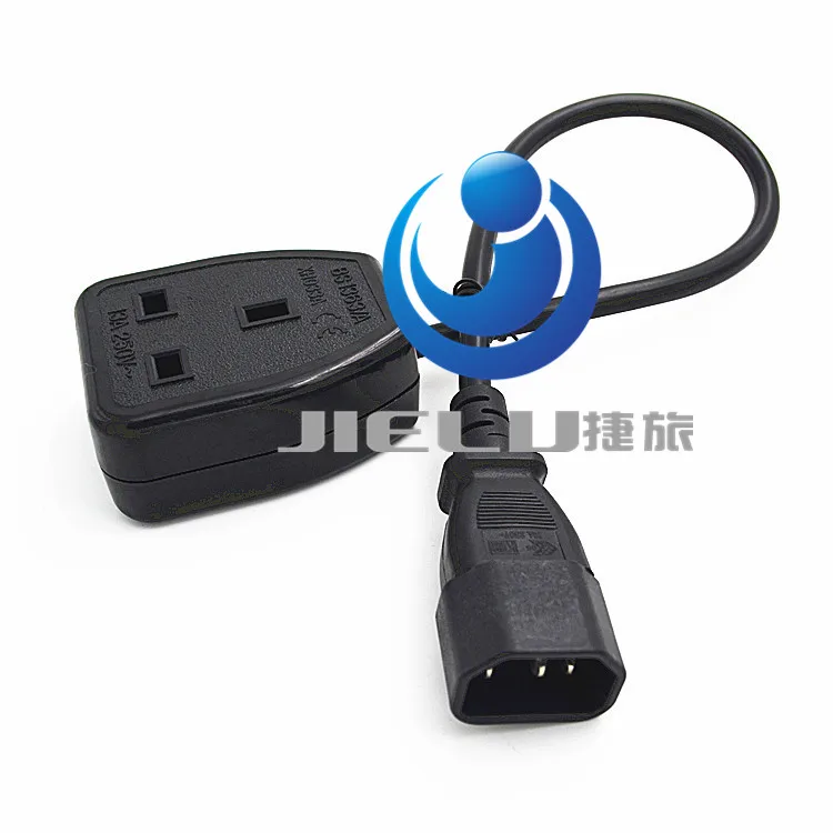 High quality PDU UPS Power Cable, IEC C14 Male plug to UK 13A Female Socket BS1363 About 30cm,5 PCS