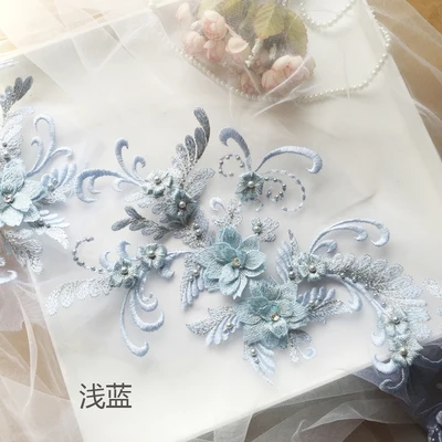 Handgefertigte Perlen 3D Hochzeitskleid-Applikation, DIY Braut-Kopfschmuck, Spitzenkragen, Stoffaufnäher, RS1780 – Detail 9