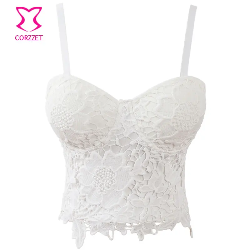 

Women Steampunk Corset Bra Tops White Black Lace Bralette Push up Bras for Women Wedding Bridal Bustiers Top Plus Size 6XL