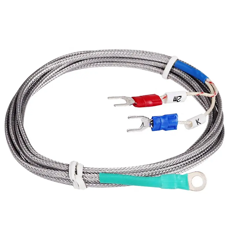 5mm Hole Washer Gasket Type Probe Thermocouple K Temperature Sensor 2M Cable for Industrial Temperature Controller