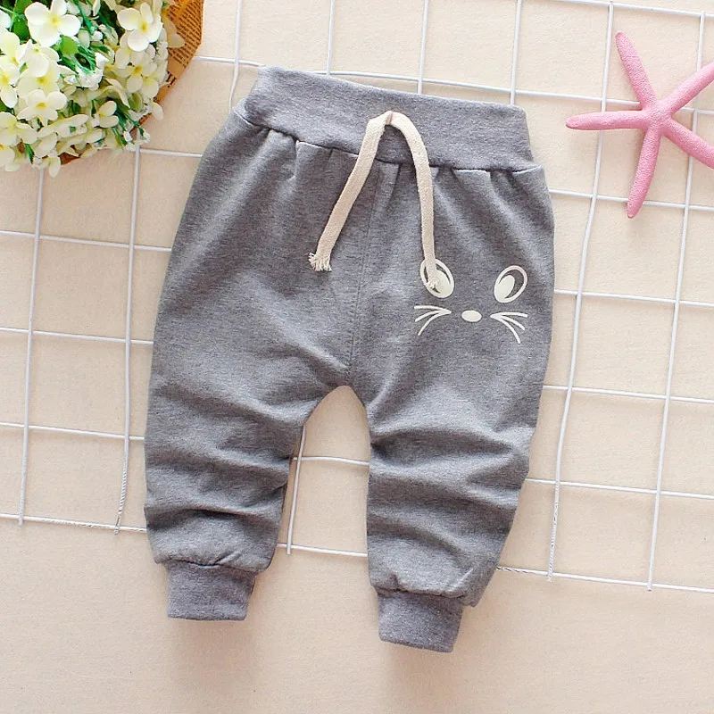 BAMBINI WIT di Autunno della Molla Nuovi Pantaloni Del Bambino Pantaloni di Cotone di Buona Qualità Carino Gatto Pantaloni Del Bambino Del Bambino