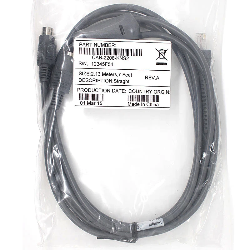 2M PS2 Scanner Cable For Symbol LS2208 LS4208 DS6708 LS1203 CBA-K01-S07ZAR Barcode Scanner Cable,New Compatible