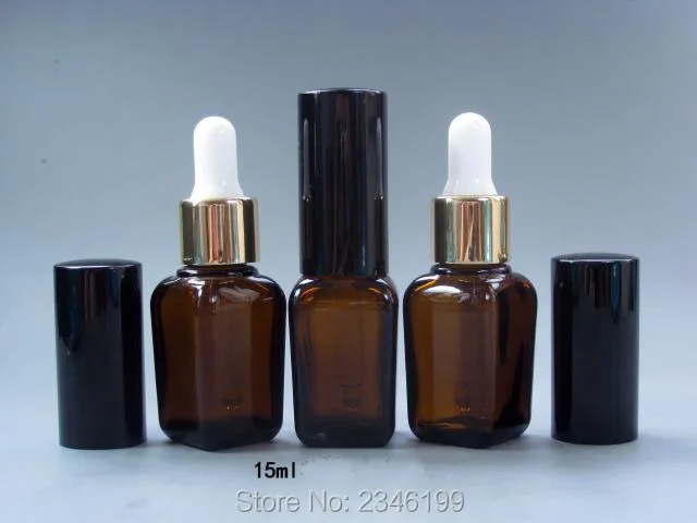 10ML 15ML 20ML 30ML 50ML  Brown Dropper Bottles Square Oil Bottle, Sample Bottle, Cosmetic Glass Bottle, 20 Pieces/lot