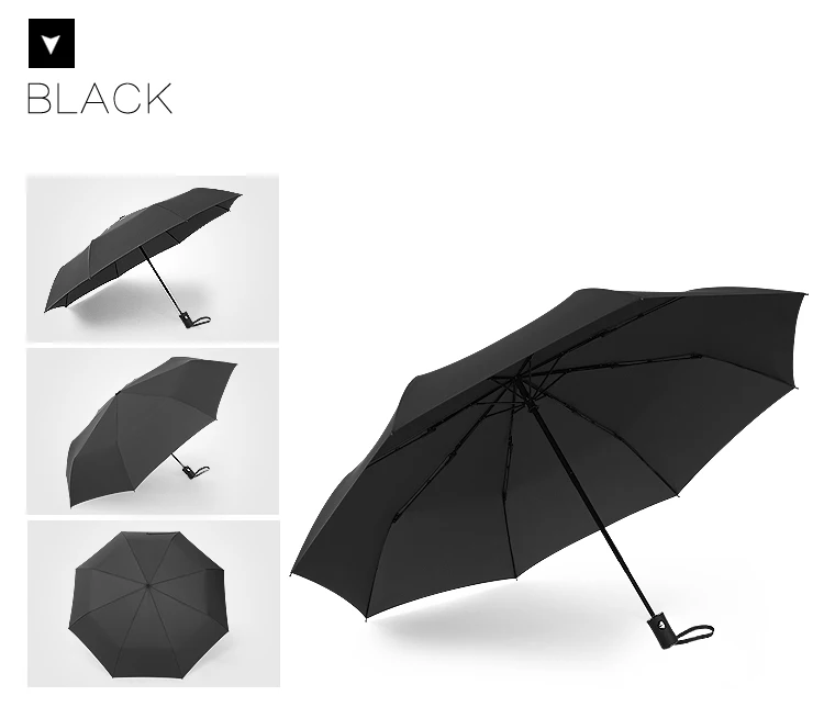 Automatic Folding Umbrella Men Business Quality Sunny And Rainy Umbrellas Windproof Stripe Style 4 Colors Parasol