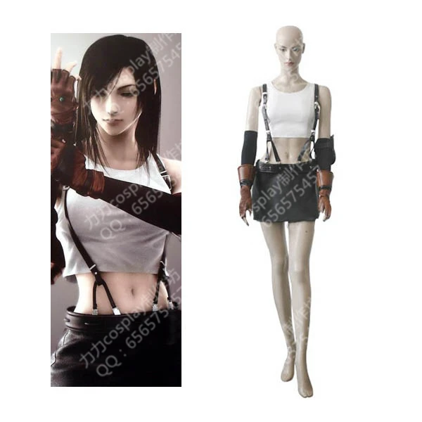 Athemis Final Fantasy VII Tifa Lockhart Cosplay Costume Custom Made Women Dress Halloween cosplay 11