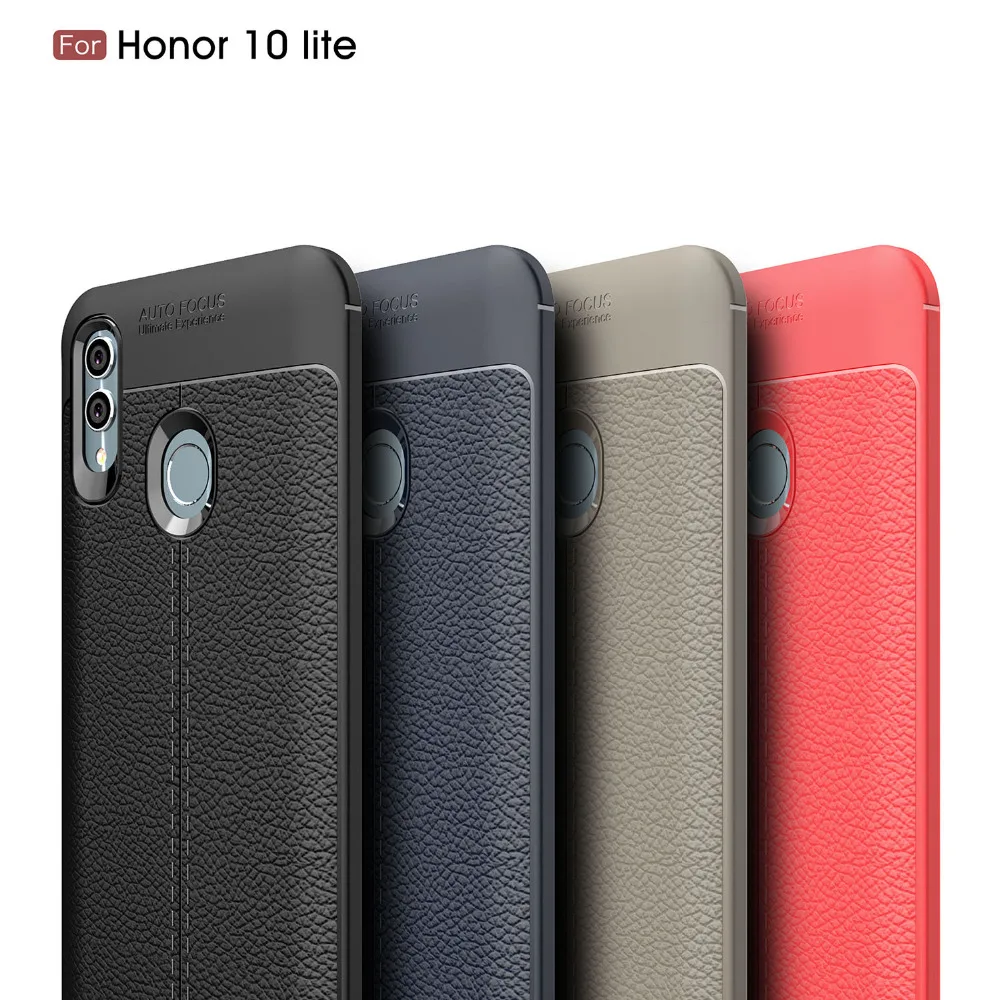 

Honor 10 Lite Case Etui Silicon Cover Case for Huawei Honor 10 Lite Fundas Shockproof Carbon Fiber Brushe Bumper Coque Accessory