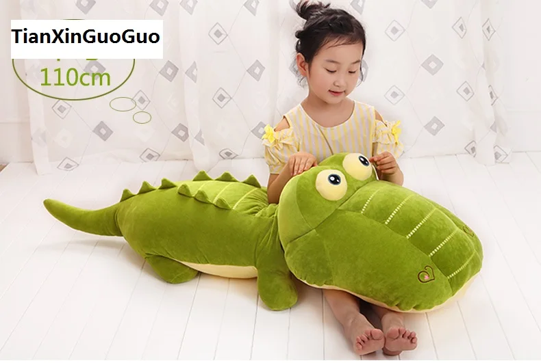 

large 110cm green crocodile plush toy soft doll throw pillow Valentine's Day,birthday gift b2721