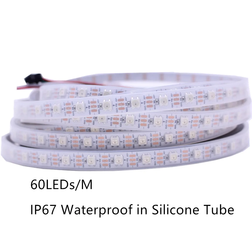 DC5V 1m/5m 블랙/화이트 PCB 30/60/144 leds/m WS2812IC 30/60/144 LED 픽셀 WS2812B 스마트 led 픽셀 스트립 조명, 스마트 LED 픽셀 스트립 조명