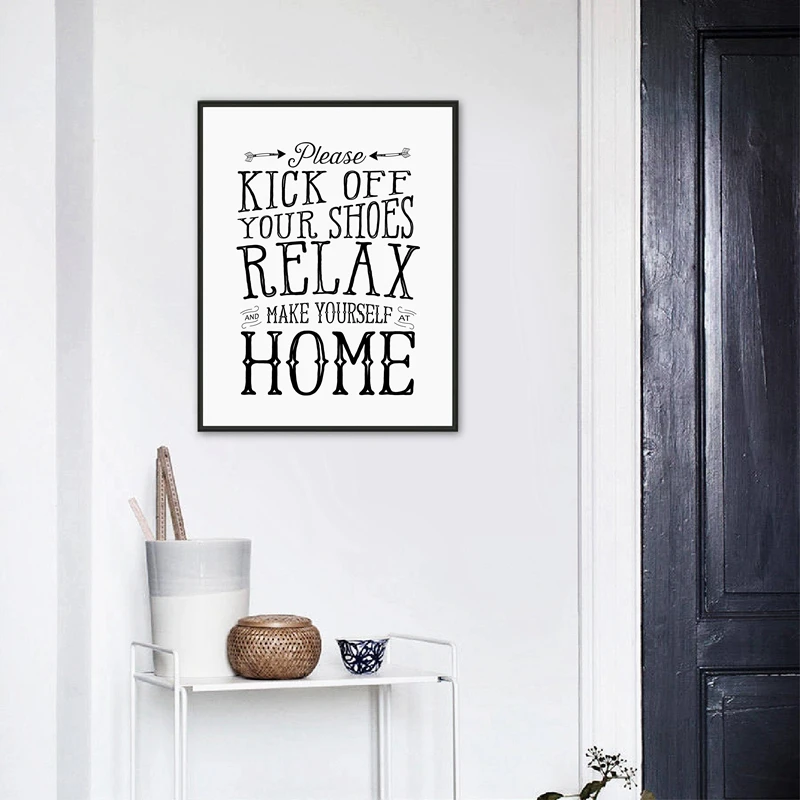 Remove Your Shoes Sign Poster Prints , Take Off Your Shoes Welcome Sign Canvas Painting Entranceway Hallway Home Decor