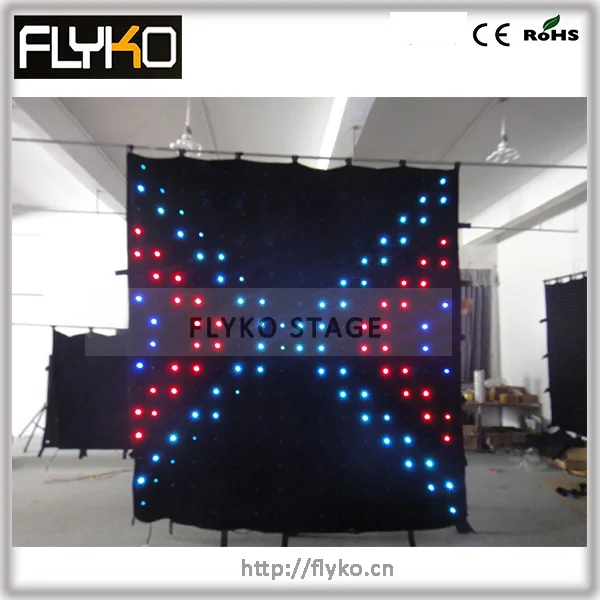 

Free shipping low price p18 3x3m video display led curtain display