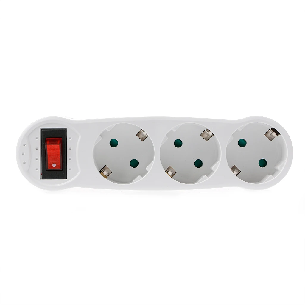 16A European Type Conversion Plug 1 TO 3 Way EU Standard Power Adapter Socket EU standard
