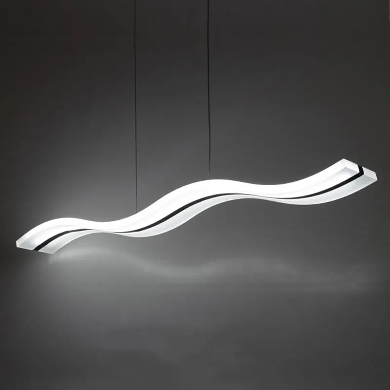 Modern Creative Wave LED Pendant Lamps 38W Adjustable Hanging Lamp Dining Room Restaurant Living Room Chandelier 110V 220V