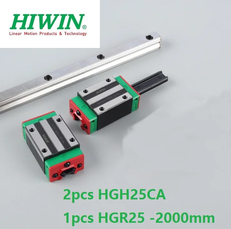 1pcs 100% original Hiwin linear guide linear rail HGR25 -L 2000mm + 2pcs HGH25CA linear square block for cnc router