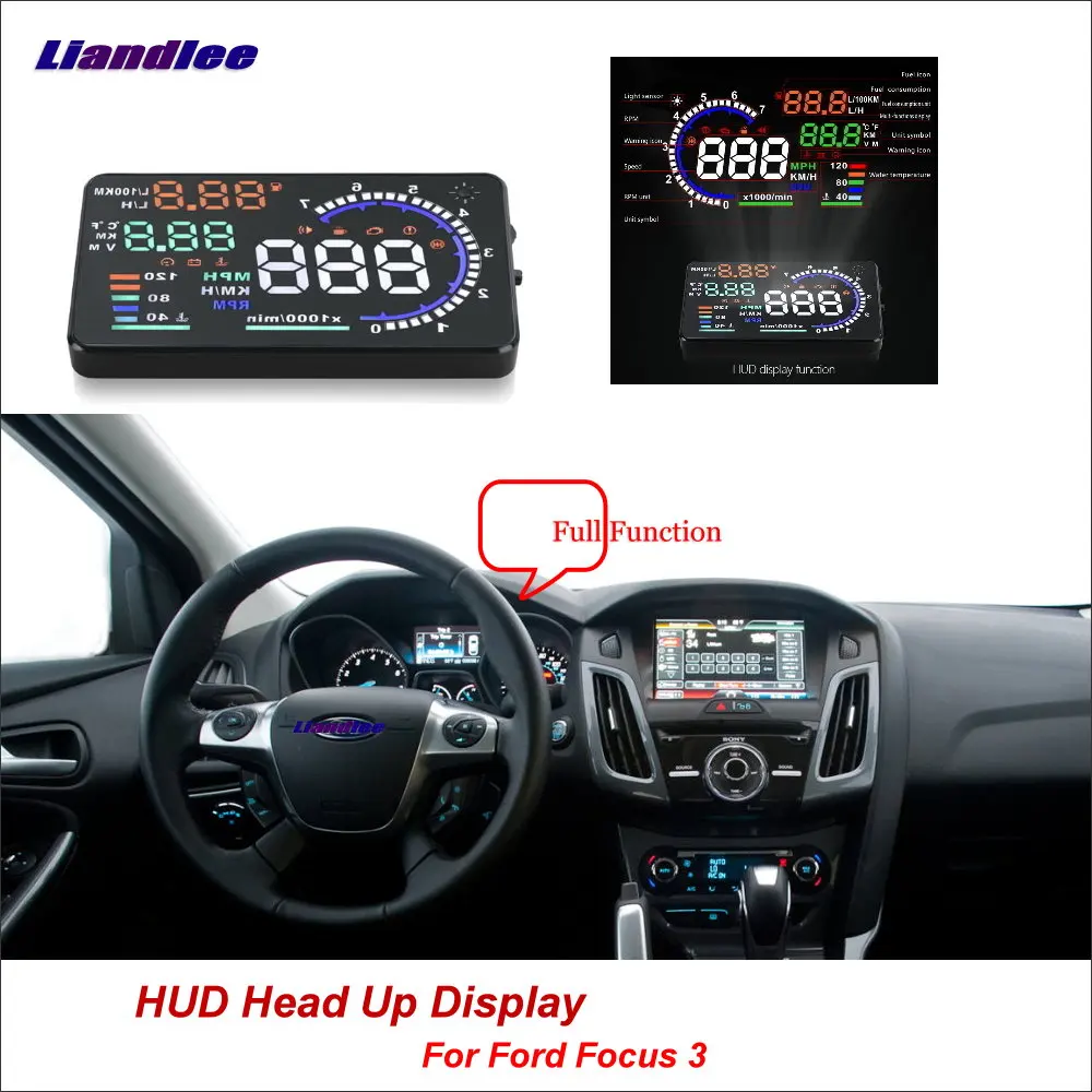 

Car HUD Head Up Display For Ford Focus 3 2012-2018 Digital Speedometer Fuel Consumption Projector Screen Detector