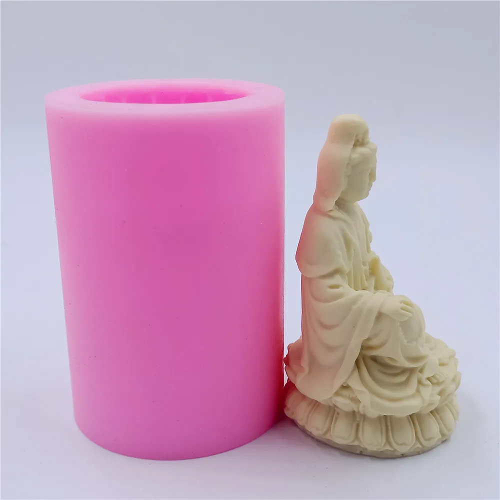 Chinese Bodhisattva Buddha Silicone Candle Mould ,Avalokitesvara Silicone Mold for Candles,resin craft,plaster,concrete