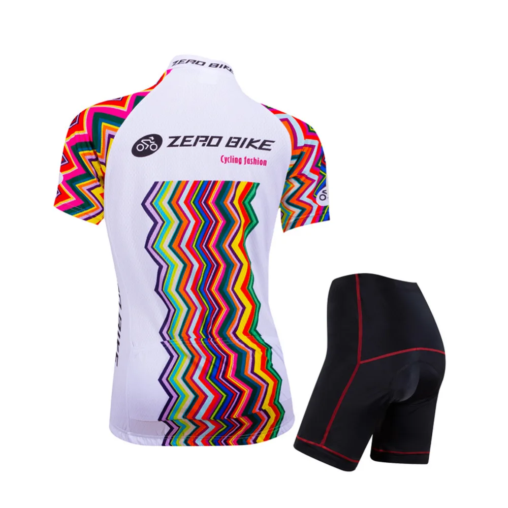 ZEROBIKE Outdoor Sports MTB Bike Clothing for Women's Breathable Cycling Jersey Shirt 3D Gel Padded Shorts US Size motocross