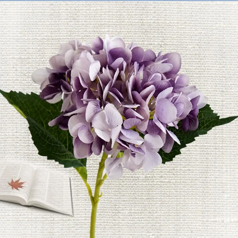 Künstliche Blumen Günstige Seidenhortensien Brautstrauß Hochzeit Heim Neujahrsdekoration Zubehör für Vasen-Pflanzen-Arrangements – Detail 3