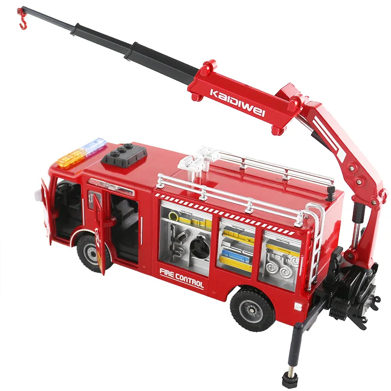 KAIDIWEI 1:50 Car Toy Fire Engine Model Fire Truck Alloy Engineering Toy Vehicle Kids Boy Gift Children