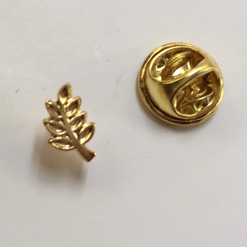 100pcs Akasha leaf custom brooches and pins Masons Small Mini Cute badge Acacia Sprig Masonic Freemason Lapel Pin Badge Craft