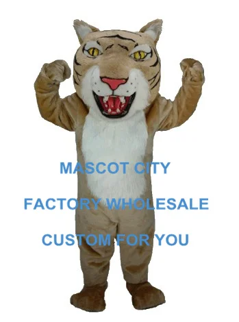 

Professional Tan Wildcat Mascot Costume Adult Size Mascotte Outfit Suit Fancy Dress for Holiday Party Celebration Cosply SW619