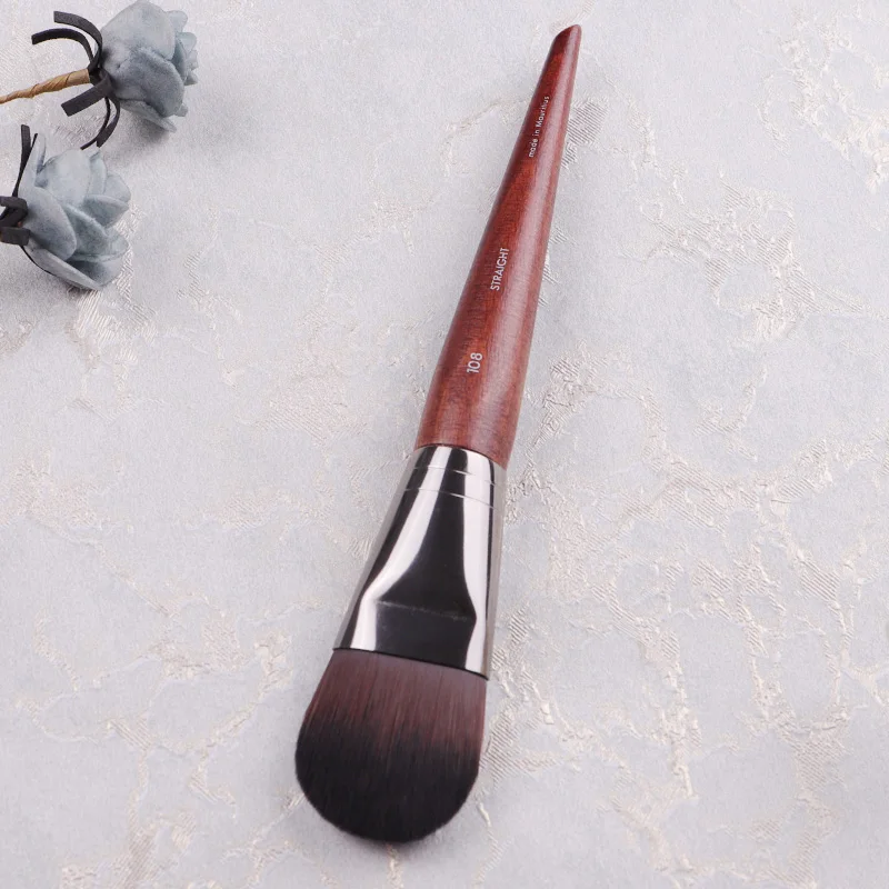 Professional Big Foundation Brush #108 Tongue Shape Straight Flat Liquid Foundation Brush Facial Mask Makeup Brush