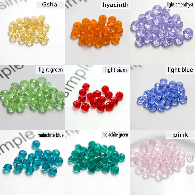 Buy 1 Get 1 Free 4mm-8mm Glass Ball Bead Loose Crystal Round Beads For Bracelet Necklace Accessories