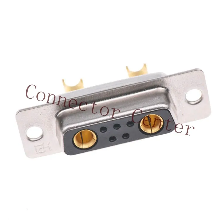 

High Power 7W2 Female Solder Type D-sub Connector Machined Pin Full Gold Flash Wire Type