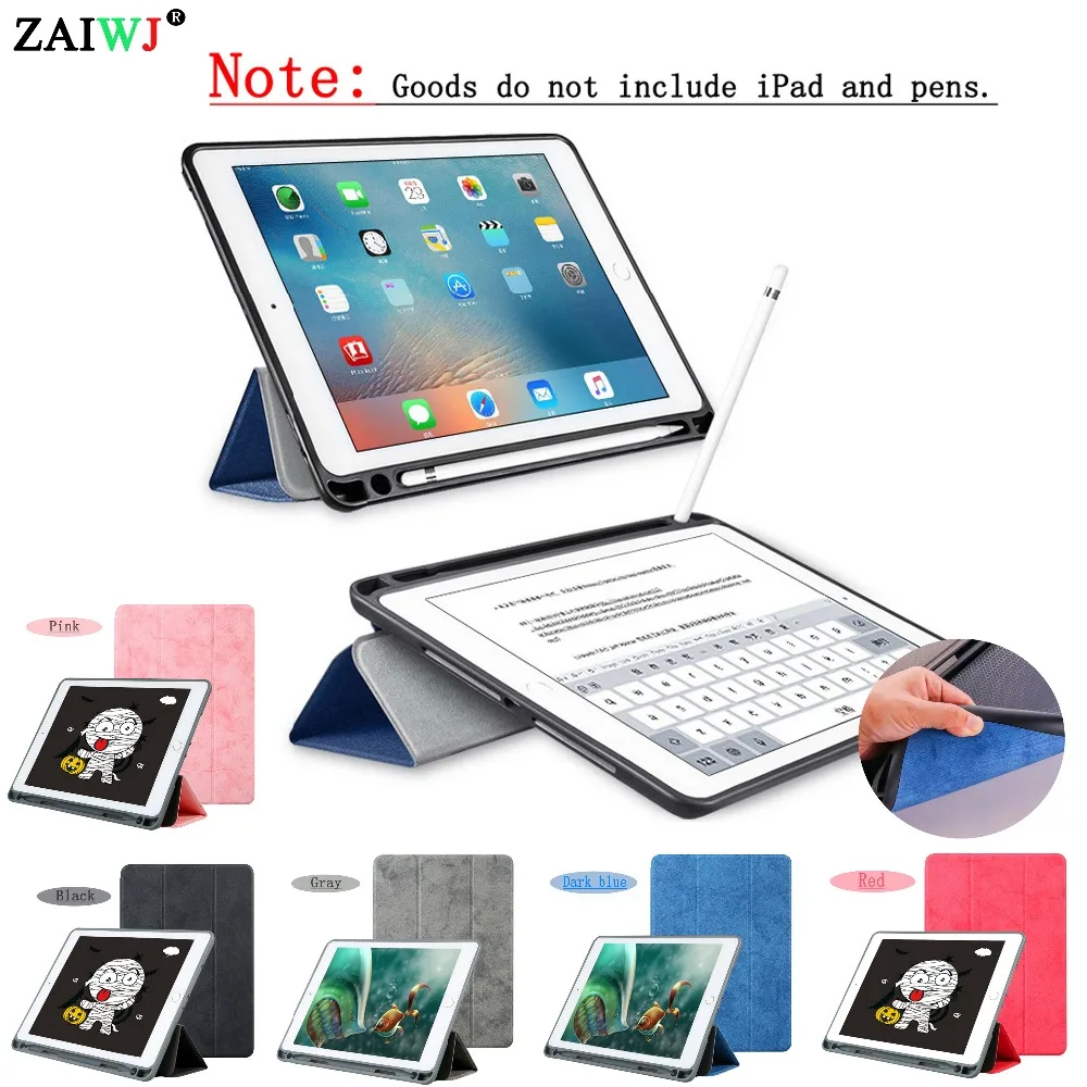 Case for iPad Air 3 2 Pro 10.5 2017 2018 9.7 inch cover case for iPad 10.2 7th generation With pen tray Vintage PU Leather shell