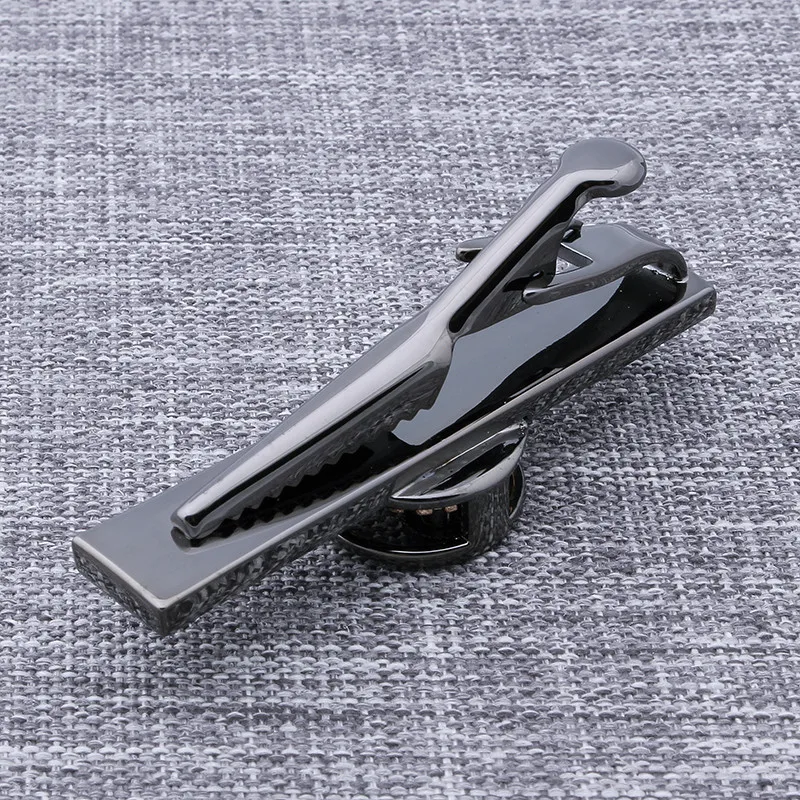 Fashion Tie Clips Watch Movement Black Gun metal Immovable Mechanical Tie Bar Clasp for Men