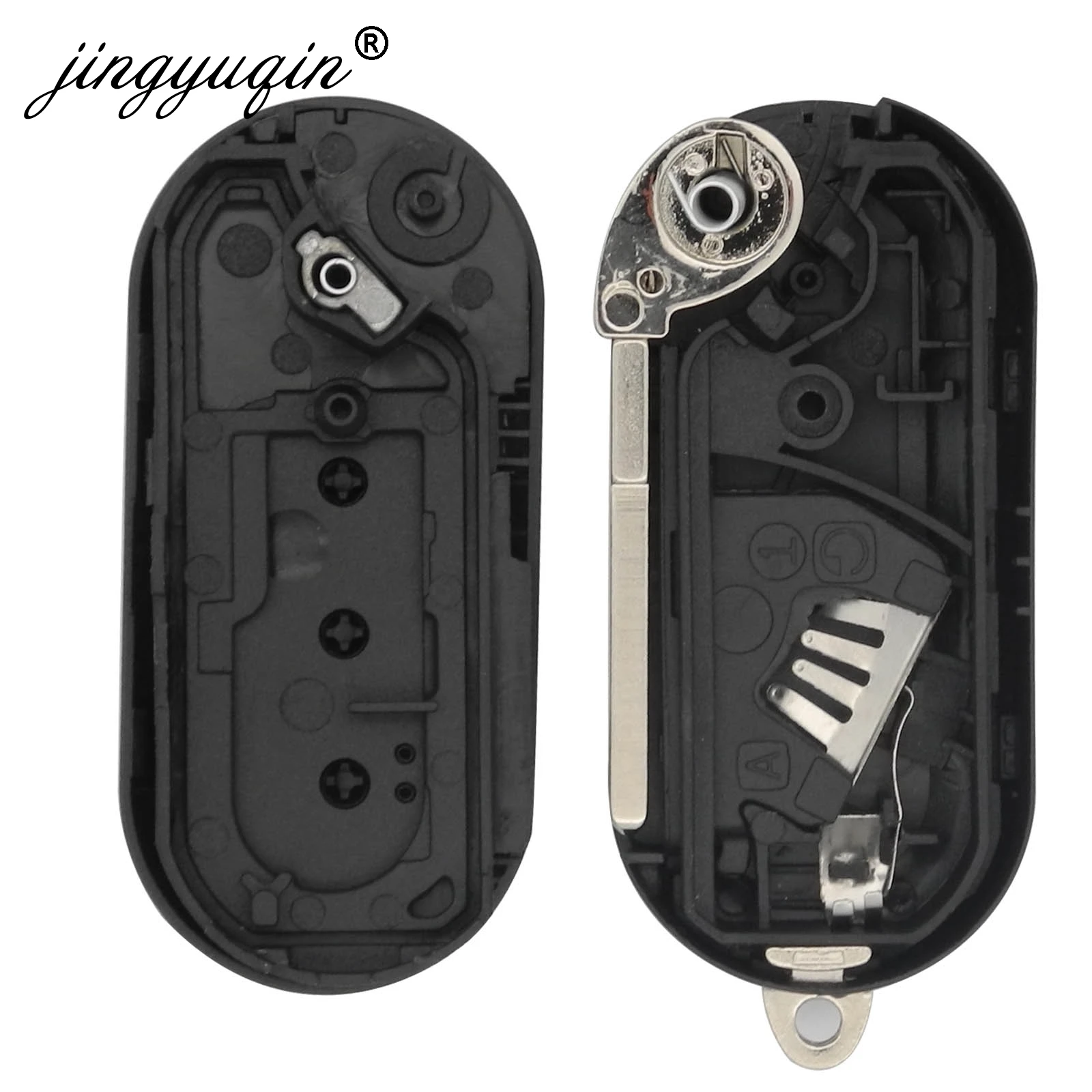 jingyuqin Colorful 3 Buttons Flip Remote Key COMBO Case Shell for FIAT 500 Panda Punto Bravo Peugeot Citroen Car Alarm Fob Cover