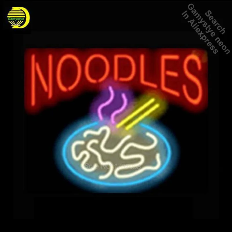 

New Noodles Neon Sign Store Display Neon Bulbs Real Glass Tube Gift sign Recreation Room advertisement sign Decoratives VD 17x14