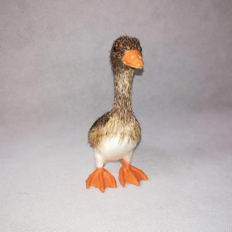 Jouet de canard sauvage en polyéthylène, modèle de canard en fourrure, accessoires de décoration pour la maison, modèle cadeau h058, 13x12cm