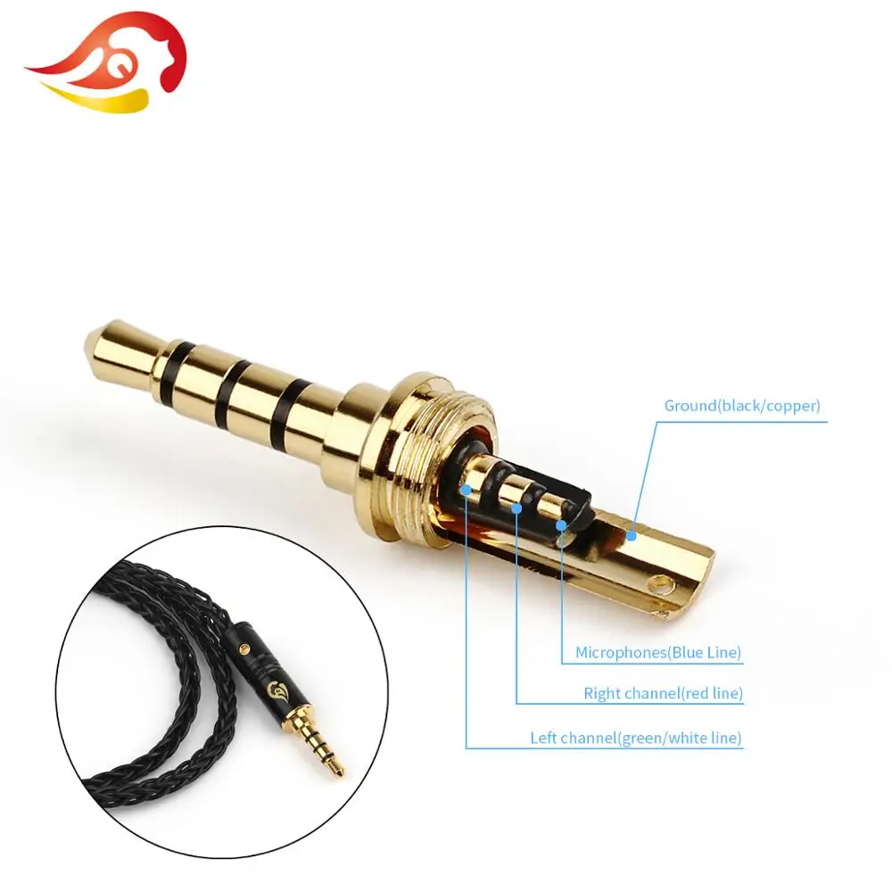 QYFANG 3.5mm Audio Jack 3/4 Poles Stereo Earphone Plug Adapter 90 Degree Bend Headphone 4/6mm Wire Hole Solder Line Connector