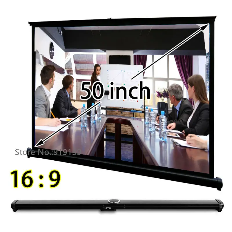 Łatwy w otwieraniu mini ekran projekcyjny 50-calowy panoramiczny wyświetlacz 16x9 Ultra HD 3D do spotkań handlowych