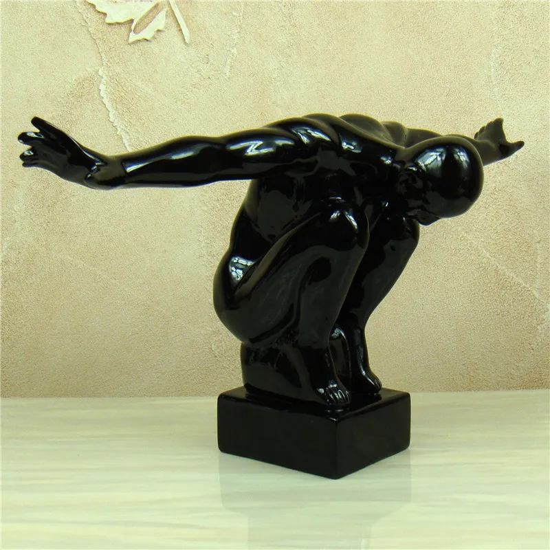 

Abstract Headroom Diving Sculpture Handmade Resin Fly Freedom Statue Male Body Art Character Living Room Decor Craft Ornament