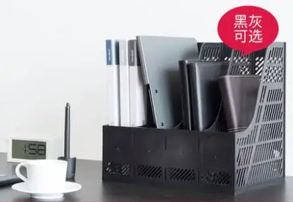 

Plastic Quadruple File Tray Magazine Holder Office Accessories Document Storage Rack Desk Paper Organizer School Supplies