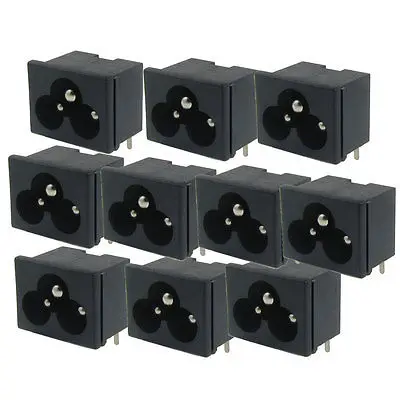 8pcs Electrical Black IEC C6 Power Supply 2.5A AC250V AC 7A 125V Adapter BX-190-A01