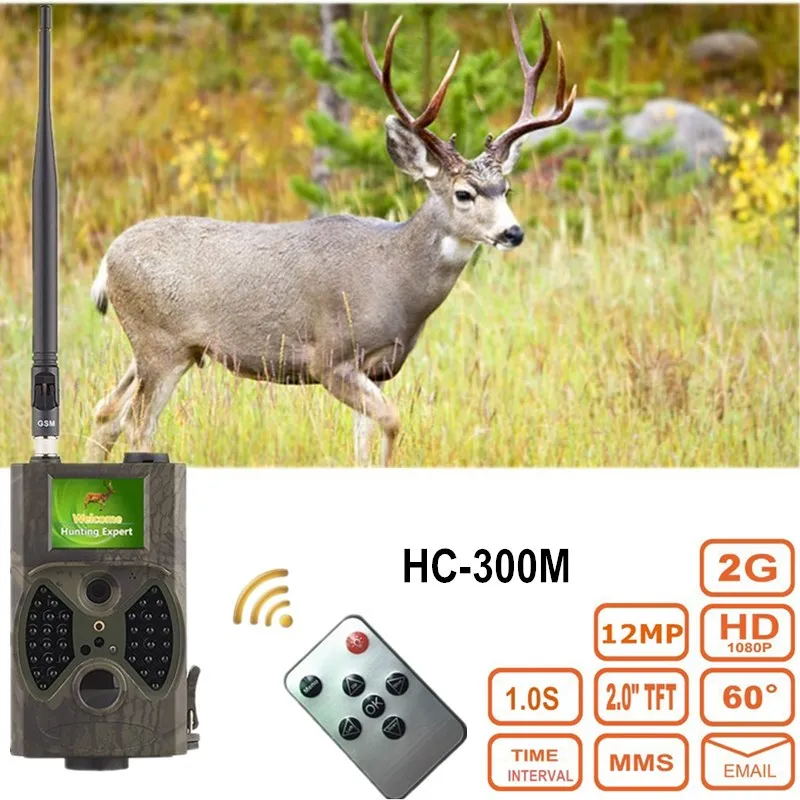 2G GSM MMS SMTP SMS Trail Camera Cellular Wildlife Wireless 16MP Hunting Cameras HC300M 1080P Night Vision  Photo Trap Tracking