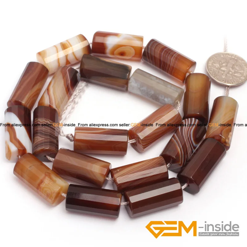 Botswana Agates Column Tube Faceted Agates Beads Natural Stone Beads For Jewelry Making Strand 15 Inches Hot Item Free Shipping