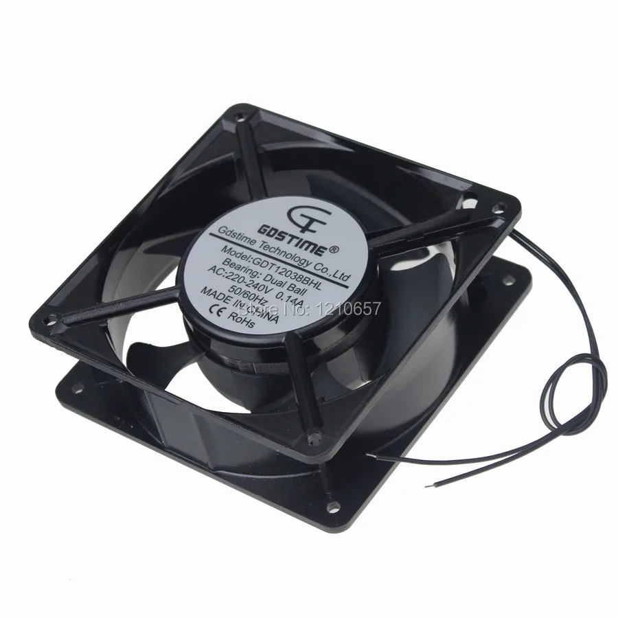 10 piees lot Gdstime 220V 240V 12CM 120MM x 38MM Ball Metal Industrial Cooling Cooler Ventilation Fan