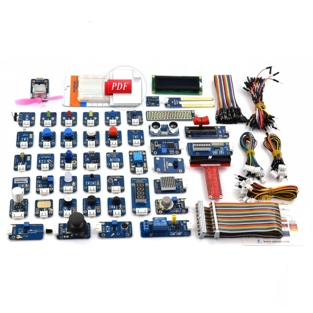 

Adeept DIY Electric Ultimate 46 in Sensor Modules Kit for Raspberry Pi 3 2 B/B+ (Raspberry Pi Board Not Included)