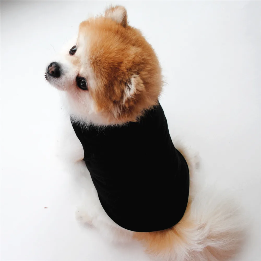 Pet Supplies Dog Clothes Summer Dog Tshirt Black White Dog Vest Cute Yorkshire Terrier Comfortable Thin Section Shirts Cachorro