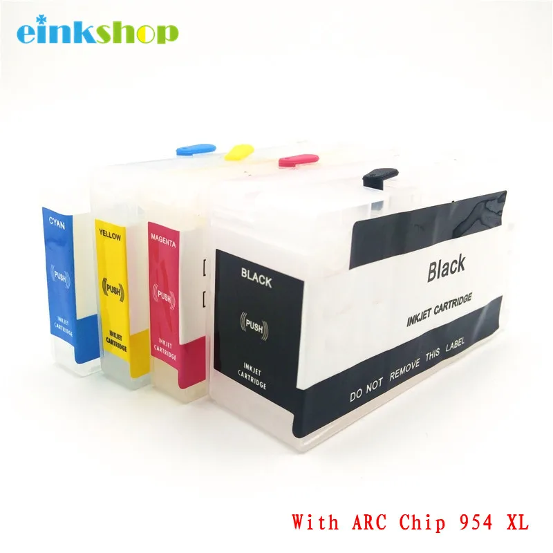 

einkshop 954 Refillable Cartridge Replacement For HP 954XL 954 XL OfficeJet Pro 7740 8210 8710 8720 8730 Printer Auto Reset Chip