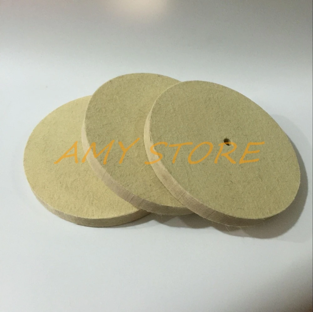 1Pc 300 Mm Vilt Wol Buffing Polijstschijven Pads Polijstmachine Grootte 300 Mm (Od) * 30 Mm (Th) * 15 Mm (Id)