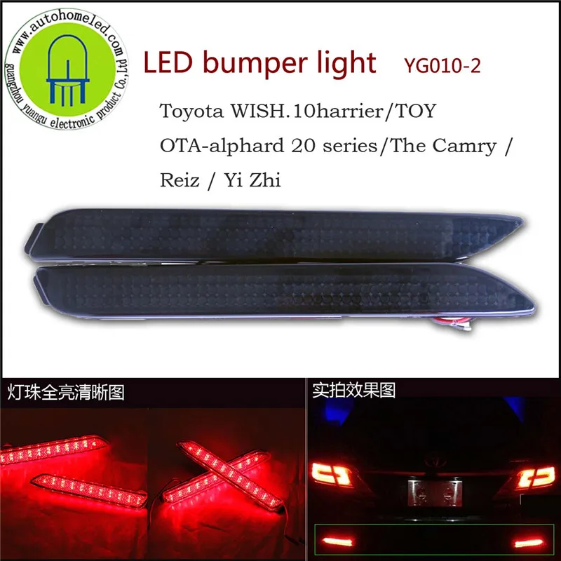 

2x Car Led Back Rear Hidden Reflector Bumper Marker Light Lamp Lighting for Toyota WISH 10 harrier Alphard 20 Camry Reiz Yi Zhi