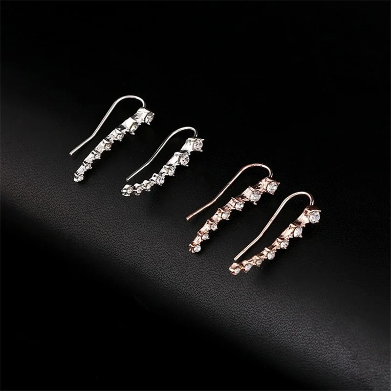 Brincos Orecchini Fashion Exquisite Crystal Stud Earrings for Women Dipper Statement Earrings Gold Color Minimalist Jewelry